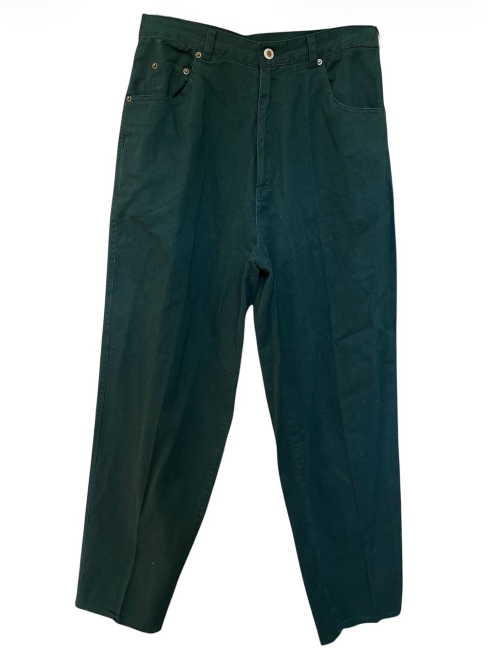 Vintage Cotton Ginny Women’s 30 Green High Rise Barrel Leg Cotton Pants - Picture 2 of 7